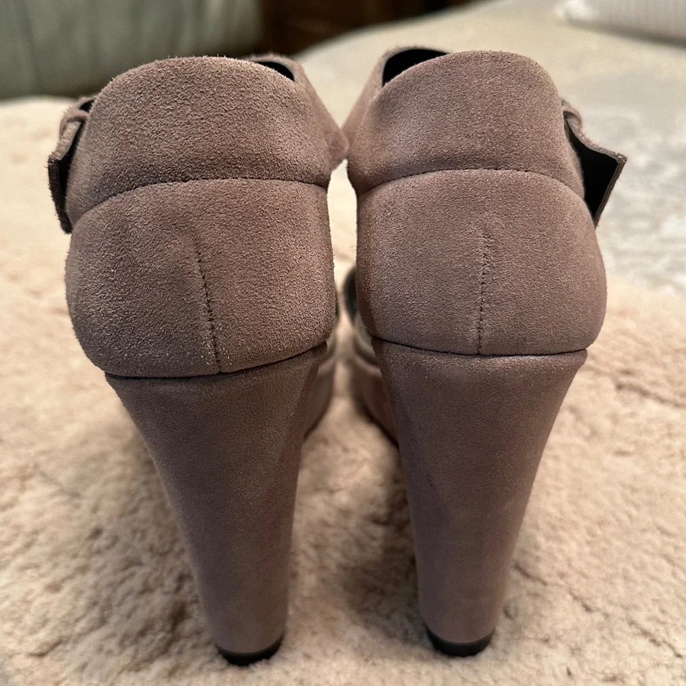 Charles by Charles David Suede Wedge Sandals - Taupe - Picture 3 of 5
